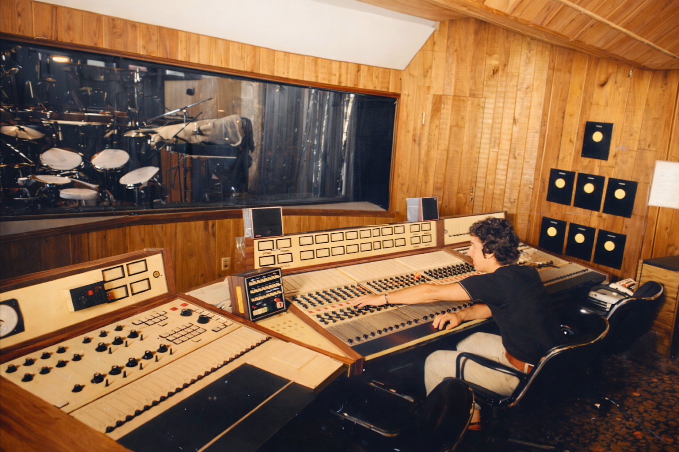Jeff Kampf at the recording console, Record Plant Studios NYC